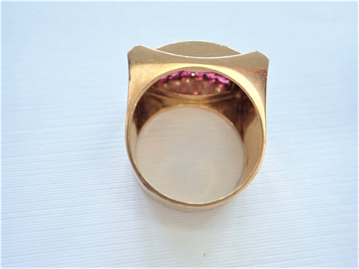 Tank Art Deco 18 Carat Gold Ring-photo-3