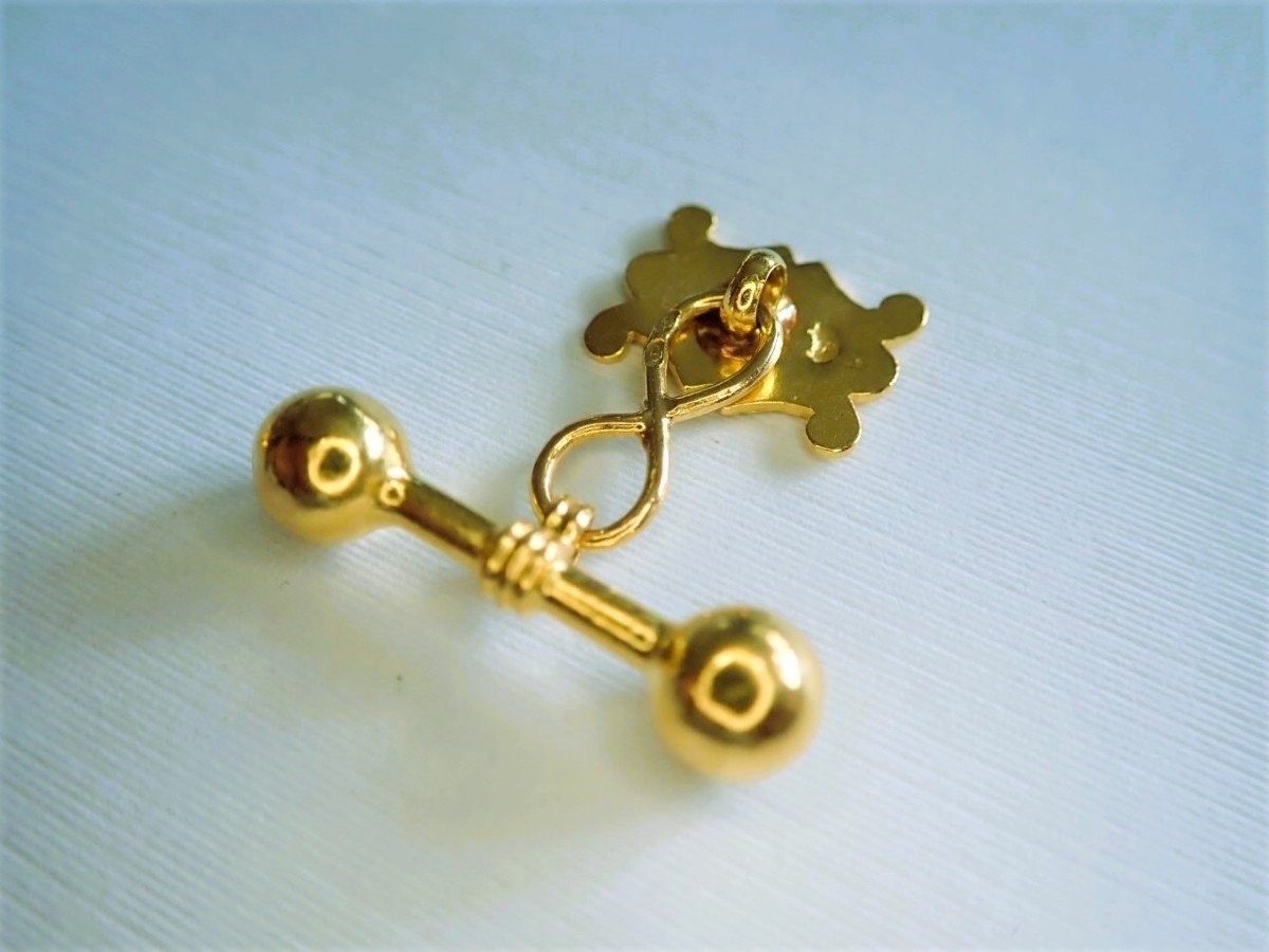 Art Deco Paitre 18 Carat Gold Cufflink-photo-3