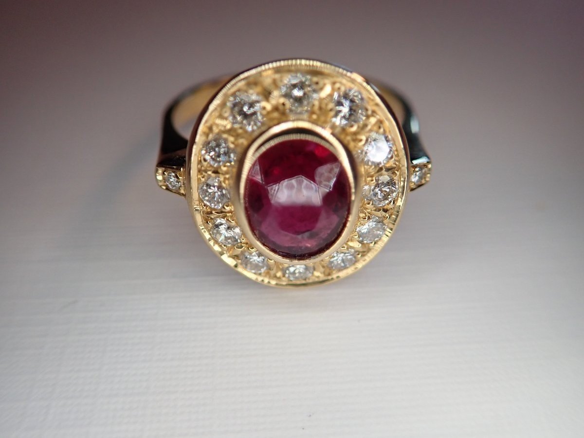 18-carat Diamond And Ruby Ring-photo-2