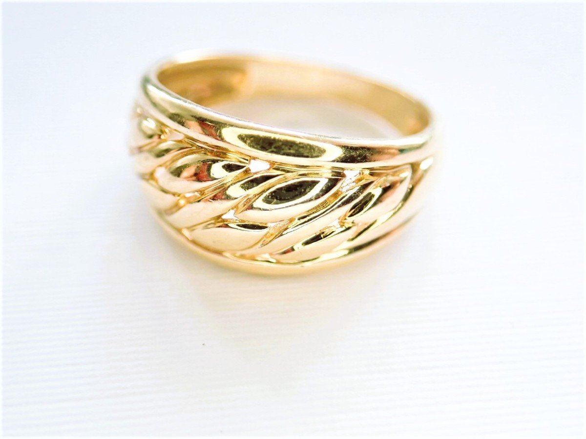 18 Carat Gold Godrons Ring