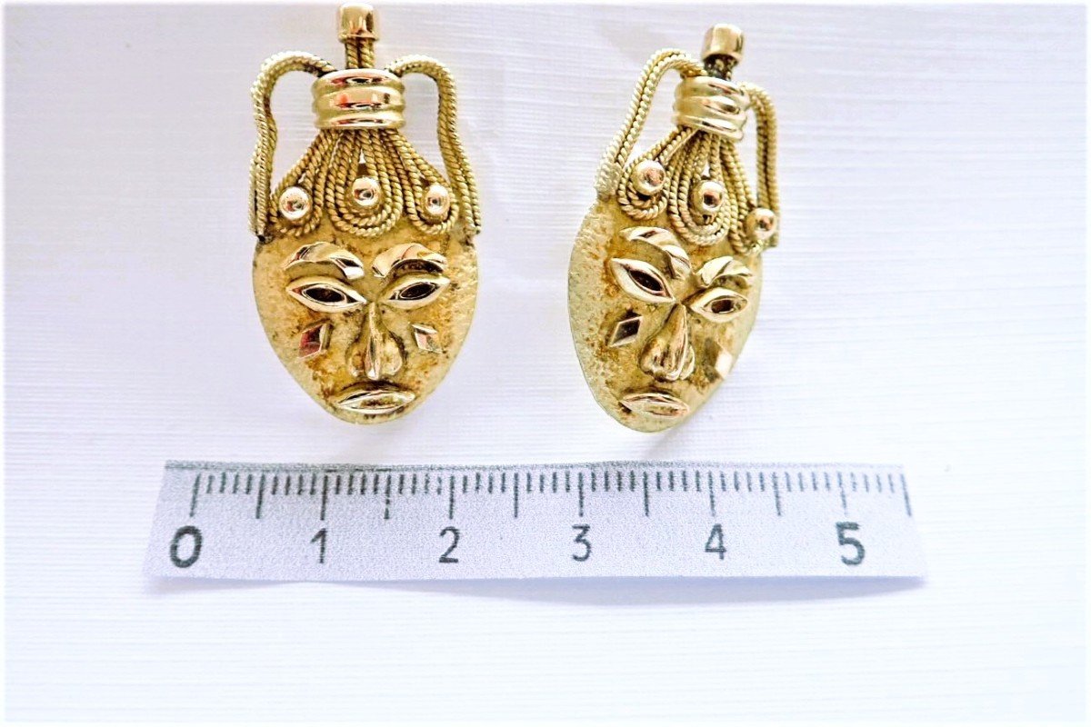 18k Gold Ethnic Style Pendant And Earrings Set-photo-4