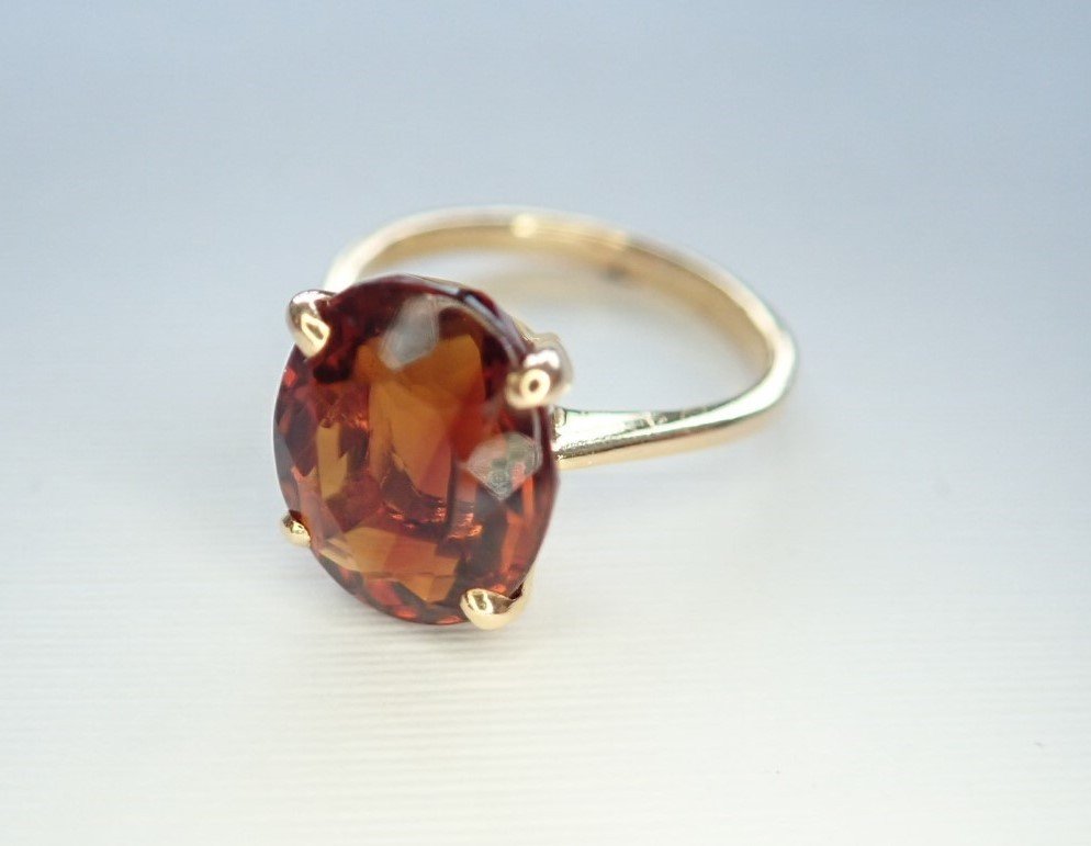 Bague sertie d'une citrine Or 18 carats -photo-2