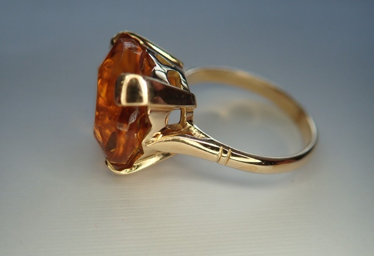 Bague sertie d'une citrine Or 18 carats -photo-3