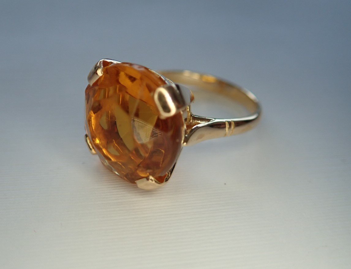 Bague sertie d'une citrine Or 18 carats 