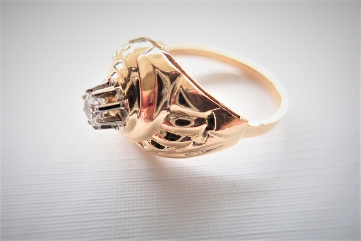 18 Carat Gold Art Deco Ring-photo-3