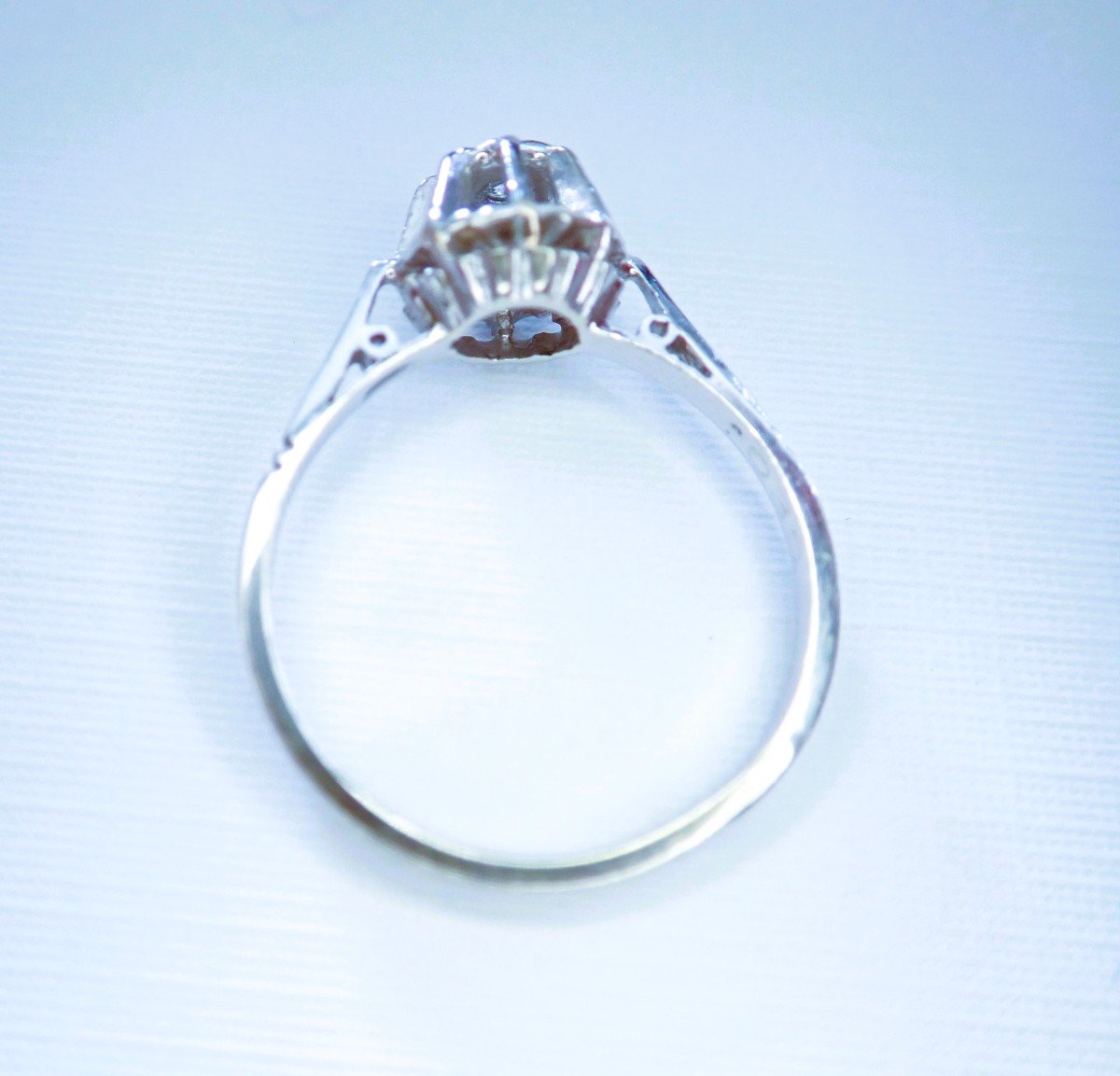 Bague diamant or blanc 18 carats-photo-2