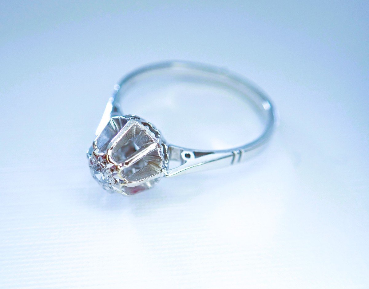 Bague diamant or blanc 18 carats