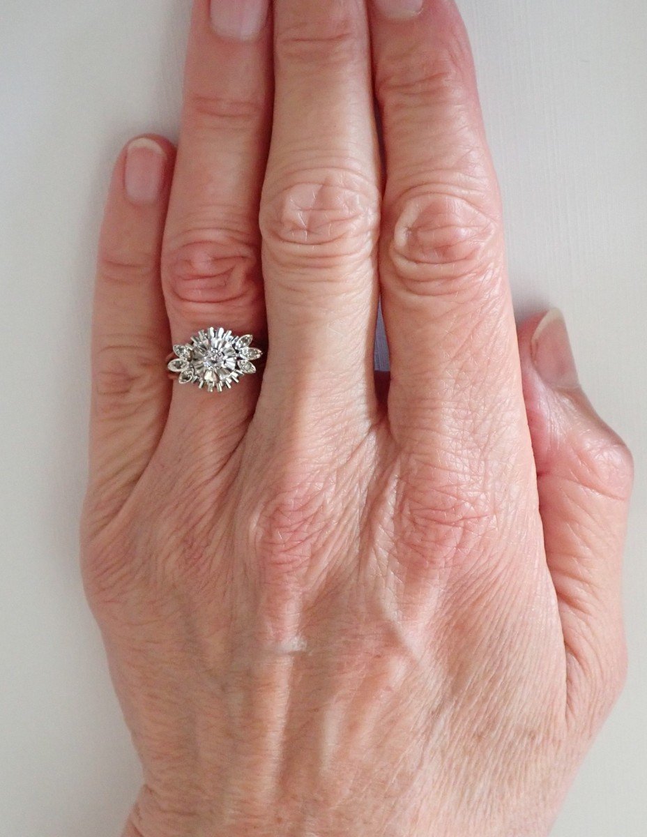 Art Deco Ring In 18 Carat Yellow And White Gold-photo-4