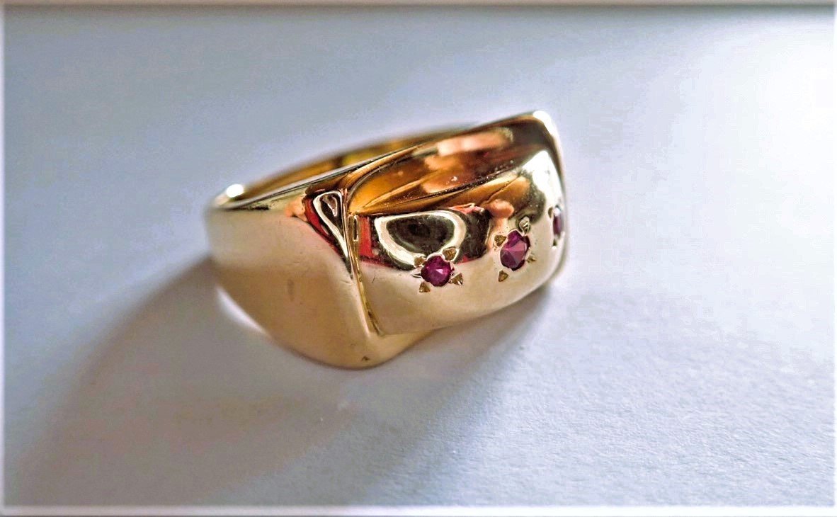 Tank Art Deco Ring 18 Carat Gold-photo-2