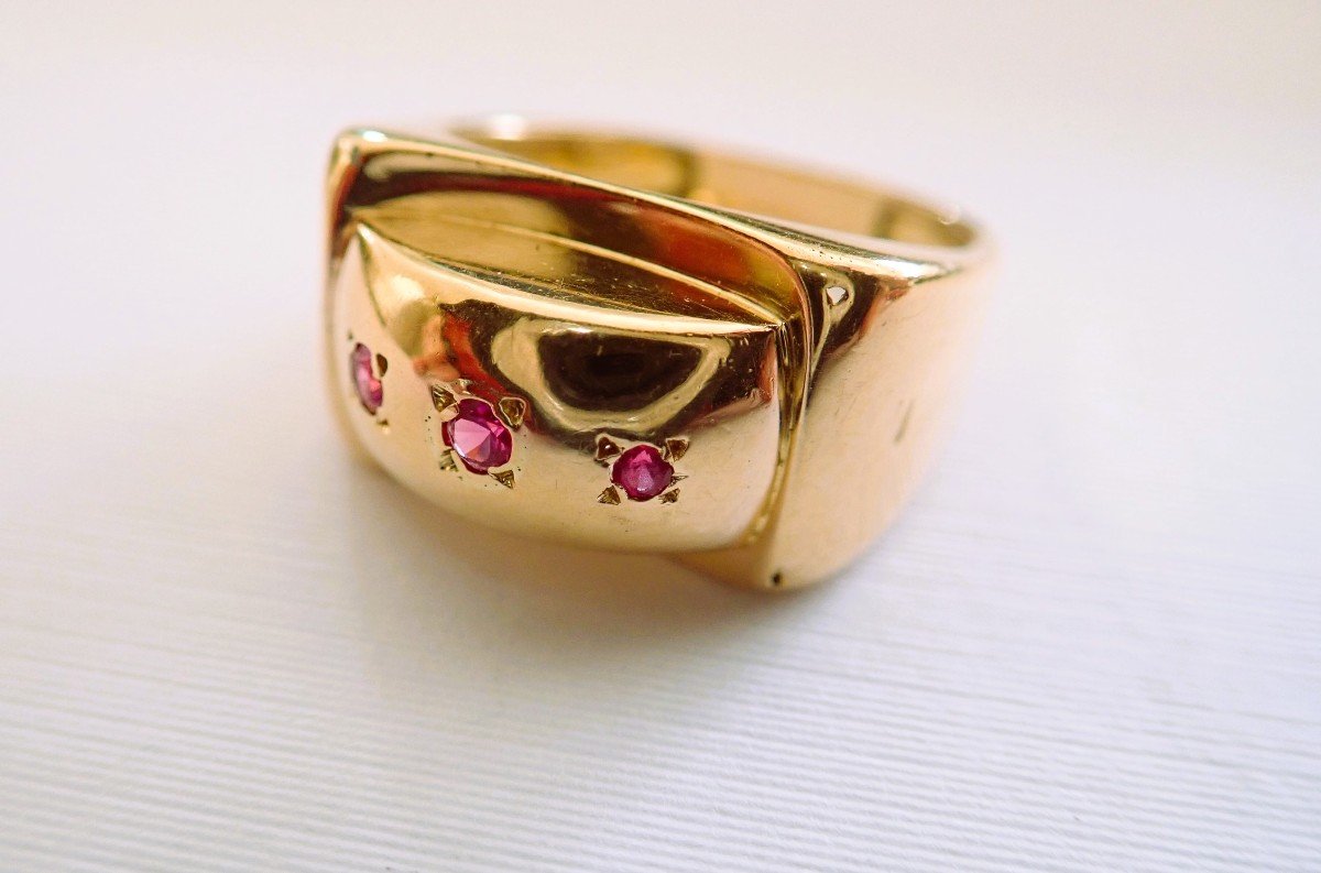 Tank Art Deco Ring 18 Carat Gold