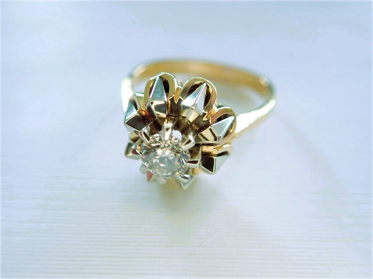 Bague solitaire diamant en or 18 carats-photo-2