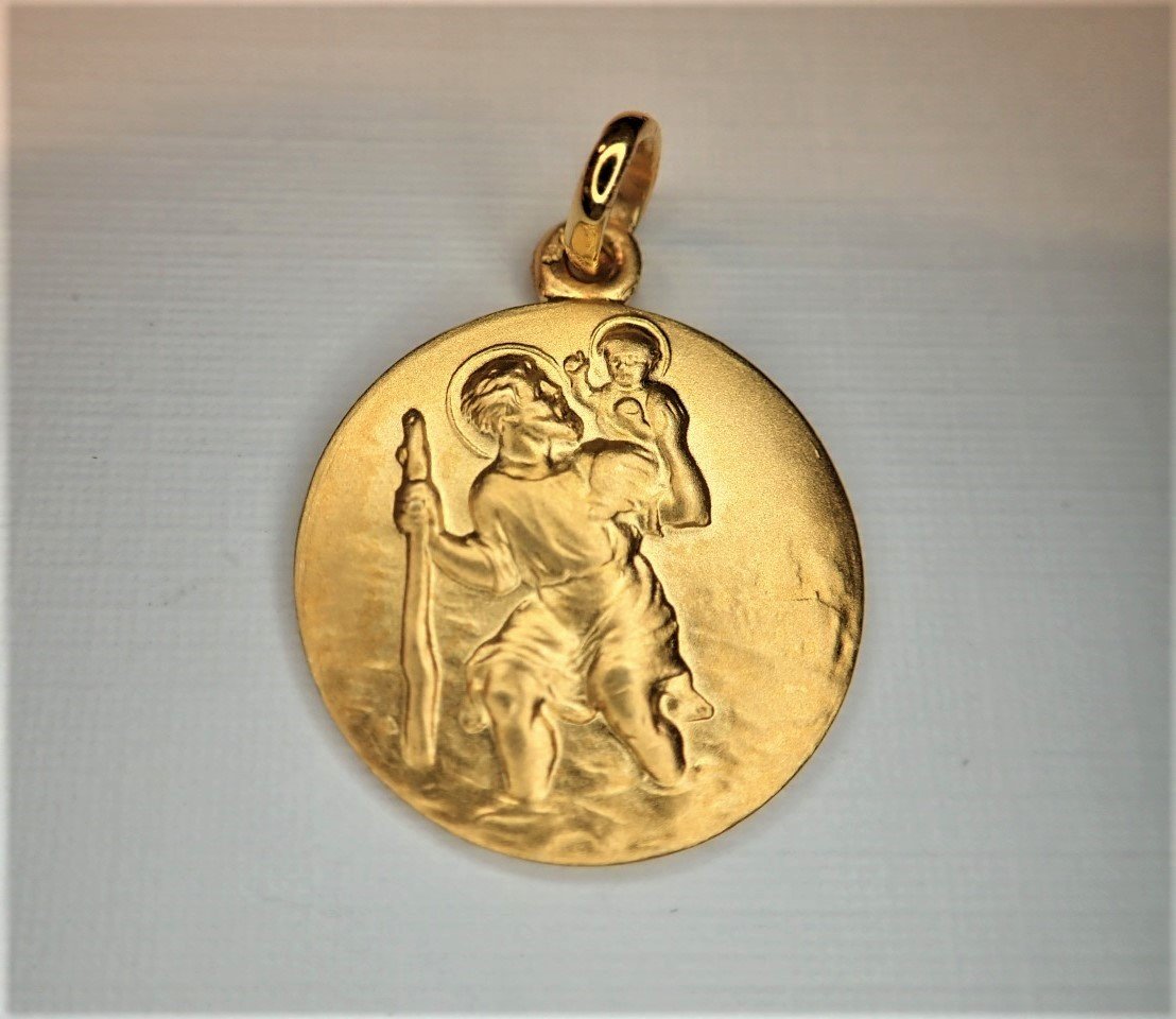 Medaille Saint Christophe en or 18 carats