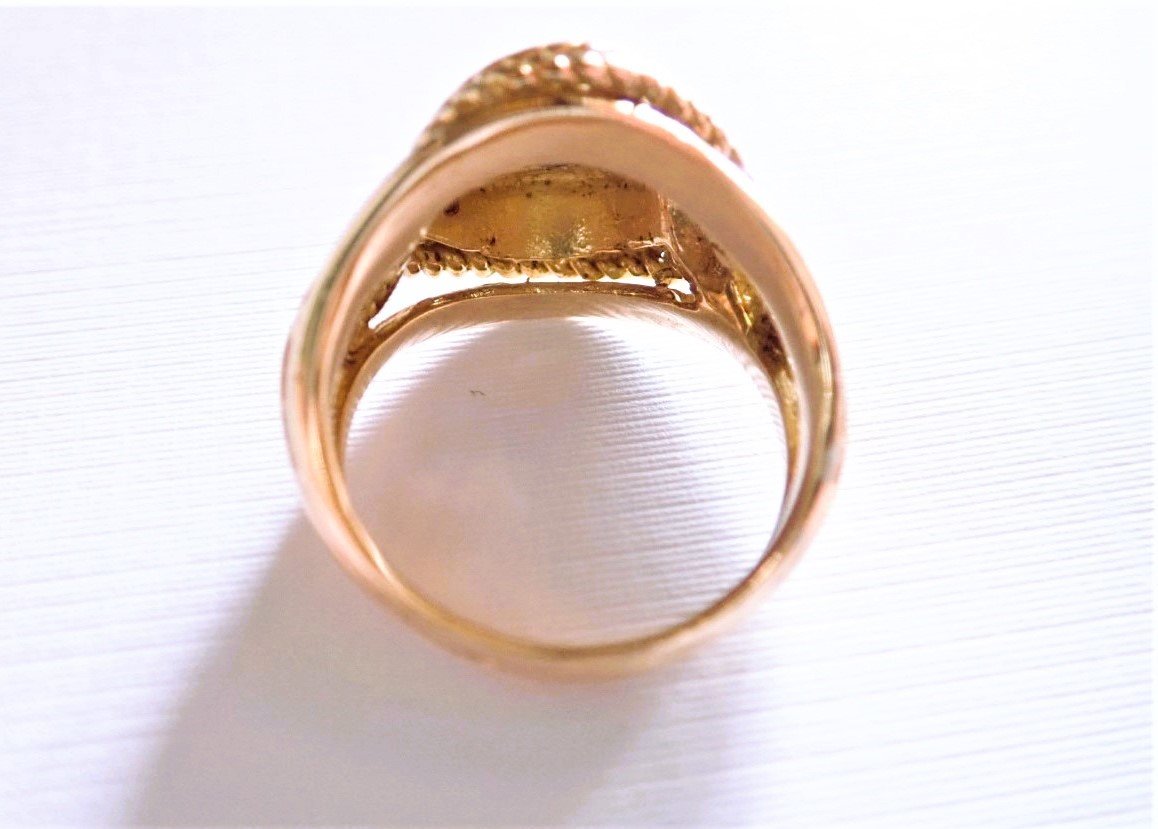 Art Deco Gold Diamond Ring 18 Carat Gold-photo-3