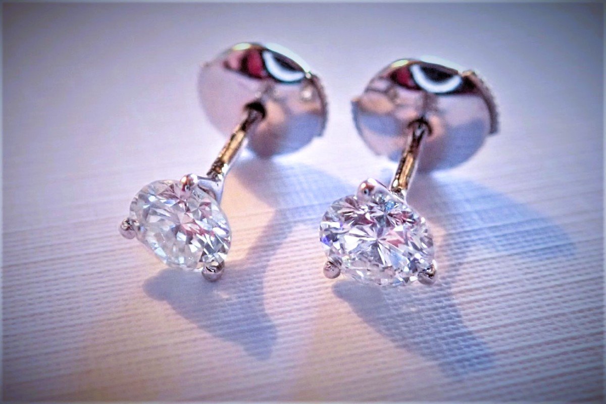 Paire de boucle d'oreille diamants or18 carats