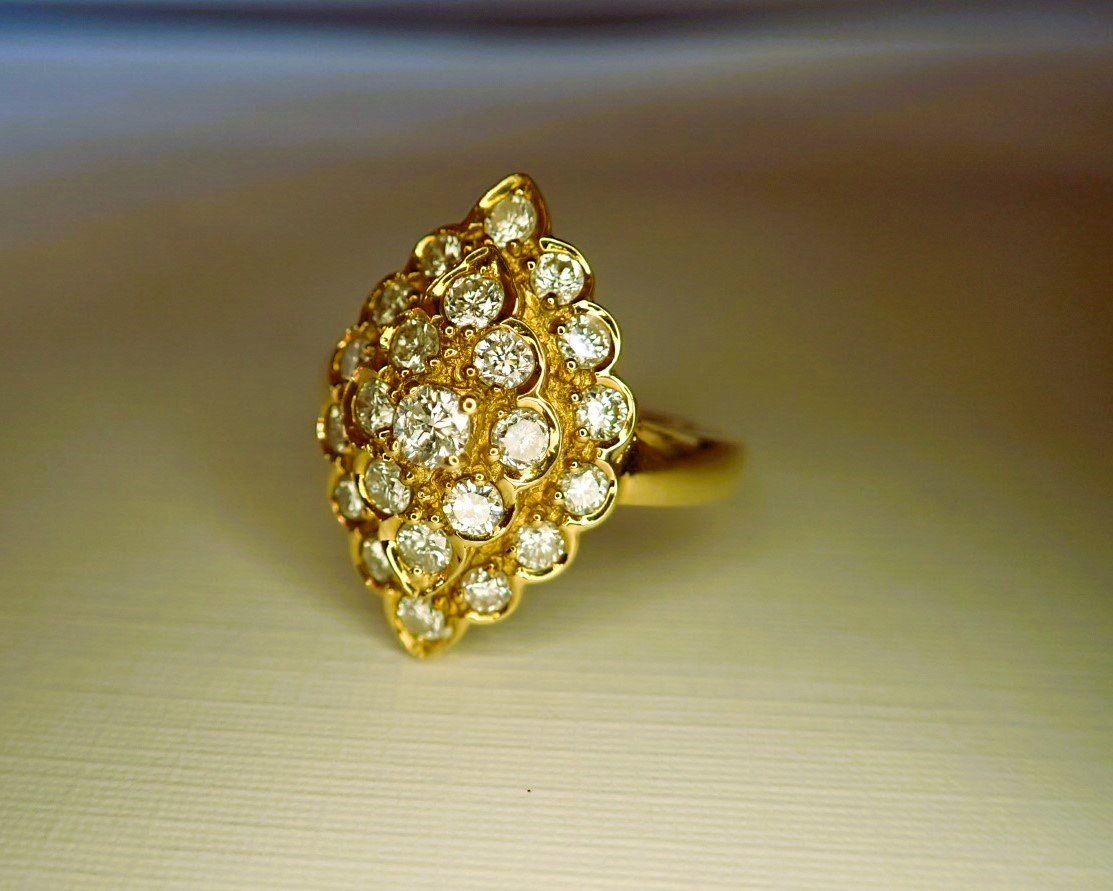 Bague marquise sertie de diamants-photo-2