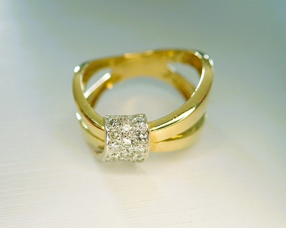 Bague Vintage diamants or 18 carats