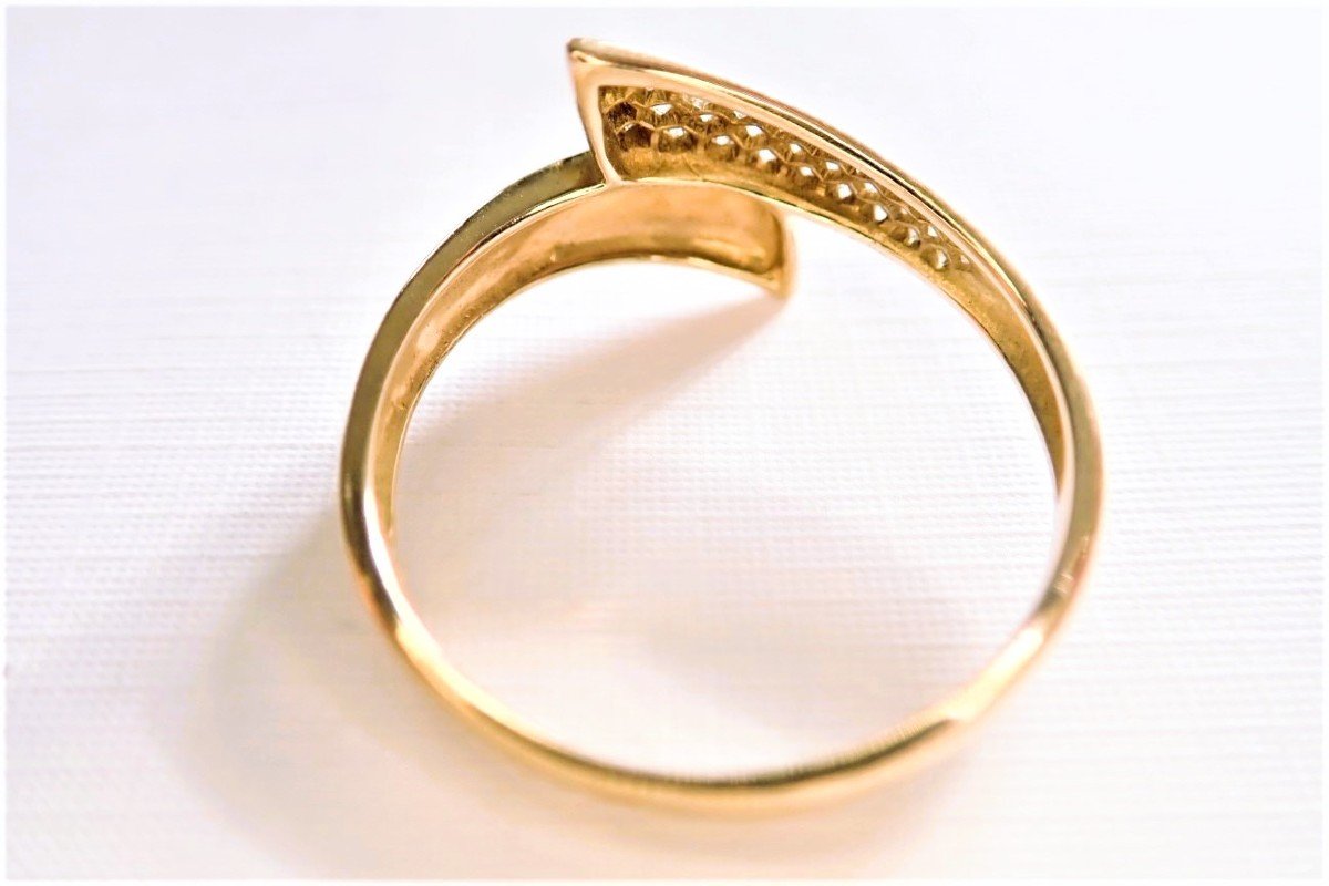 18k Gold Diamond Ribbon Ring-photo-3