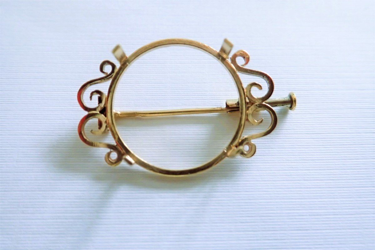 18 Carat Gold Brooch For 21 Mm Coin