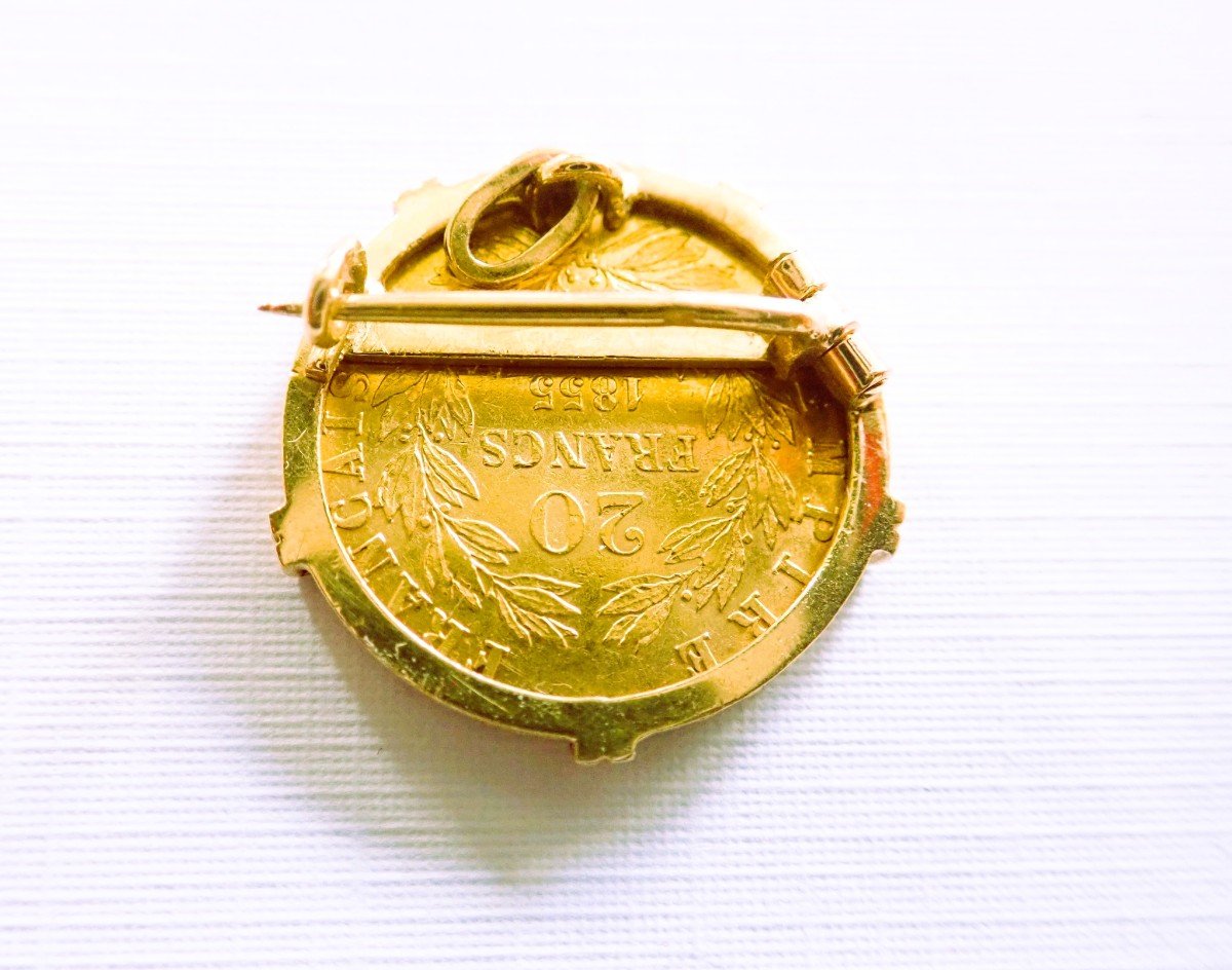 20 Franc Gold Coin Pendant And Brooch-photo-2