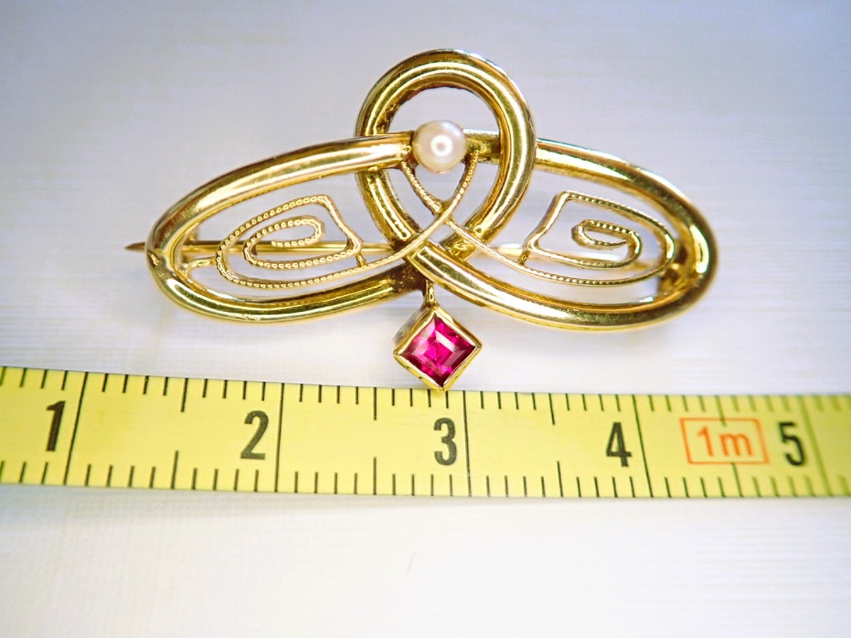 18-carat Gold Art Deco Brooch-photo-2