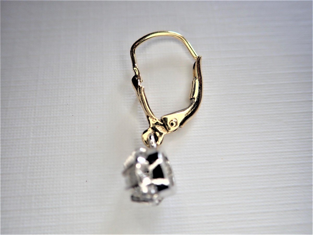 18 Gold Diamond Sleeper Earrings Courant-photo-4
