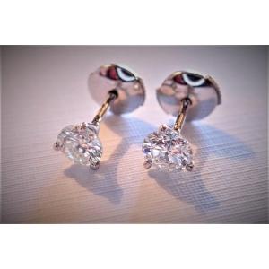 Paire de boucle d'oreille Diamants Or Blanc 18 Carats