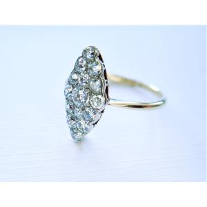 Bague marquise sertie de diamants or 18 carats