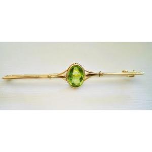 Brooch Set With 18-carat Gold Peridot