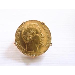 Pendentif et broche pièce de 20 Francs Napoleon III