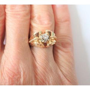 Art Deco Diamond Tank Ring 18 Carat Gold