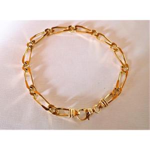 18 Carat Gold Alternating Mesh Bracelet