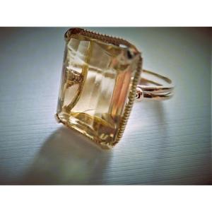 Bague quartz  fumé en or 18 carats