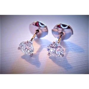 Pair Of 18 Carat Gold Diamond Earrings