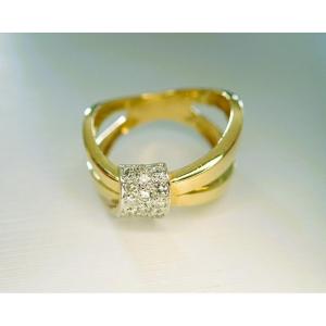 Bague Vintage diamants or 18 carats