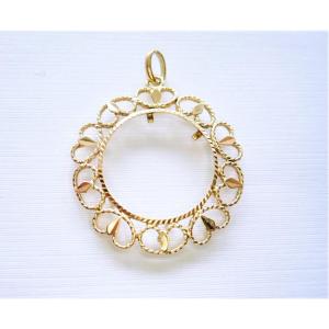 Coin Holder Pendant, Diameter 21 Mm, In 18-carat Gold