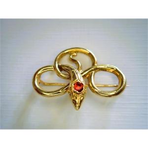 18 Carat Gold Brooch With Art Deco Snake Motif