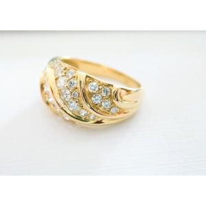 18-carat Gold Bangle Ring Set With Diamonds