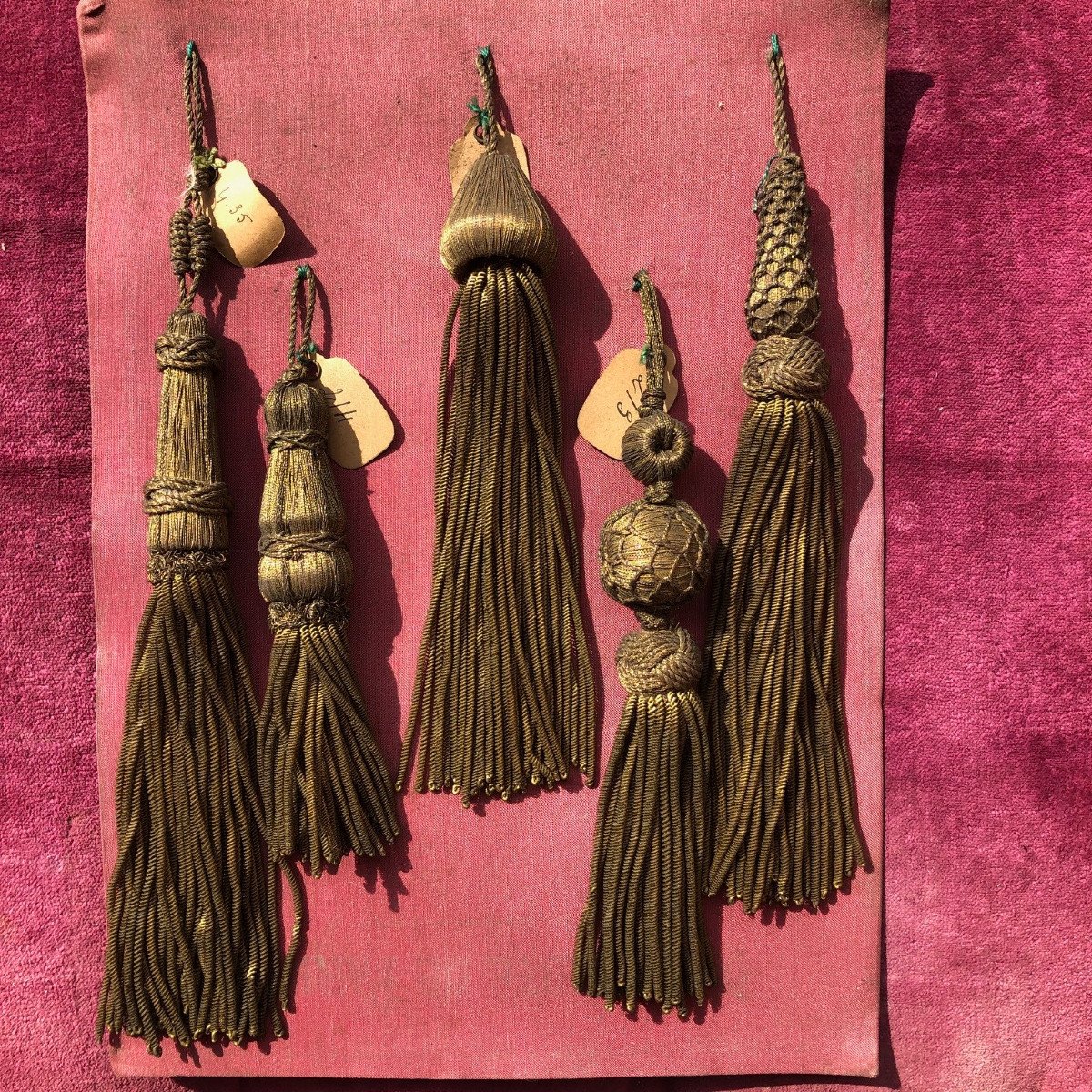 Lot Of Old Tassels, High-end Trimmings Pompoms, Museum Quality-photo-3