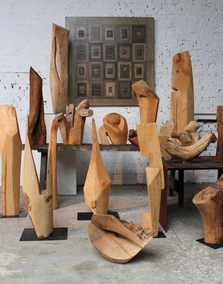 Free-form Chestnut Wood Sculpture By Roland Lavianne (1948-2022)-photo-4