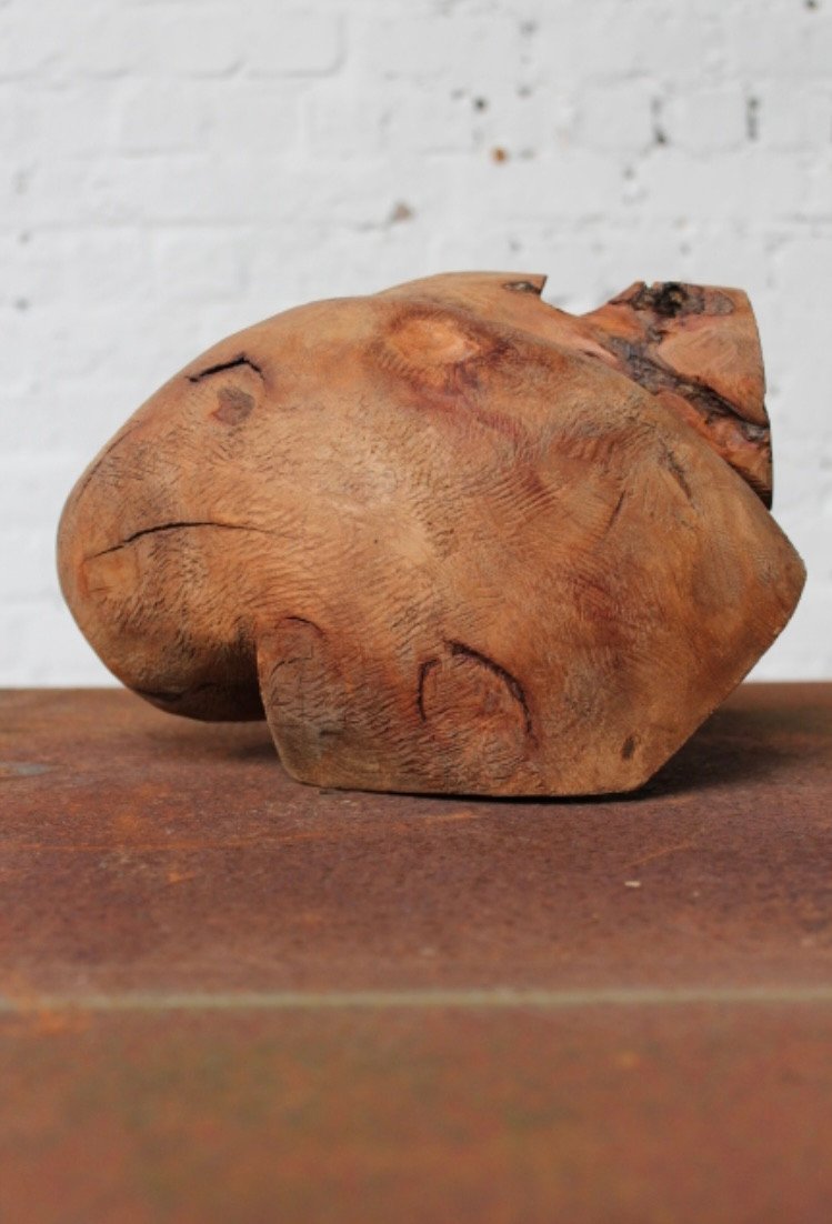 Free-form Chestnut Wood Sculpture By Roland Lavianne (1948-2022)-photo-3