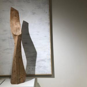 sculpture en bois abstraite et de forme libre de Roland LAVIANNE (1948-2022)