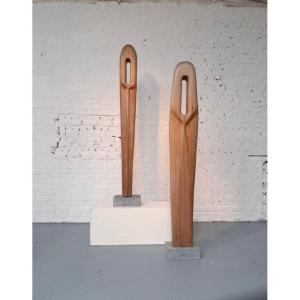  Important “couple” Wooden Sculptures By Begga d'Haese (1934 – 2023)