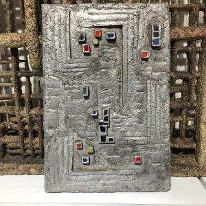 Decorative Wall Plaque In Cast Aluminum And Enamels, By The German Sculptor Helmut Schlüter