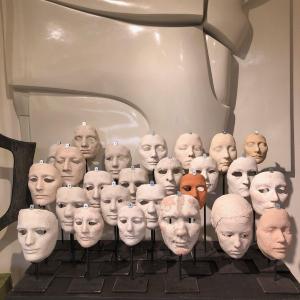 "the Faces" Original Work Composed Of 25 Terracotta Faces By Claire Vasic