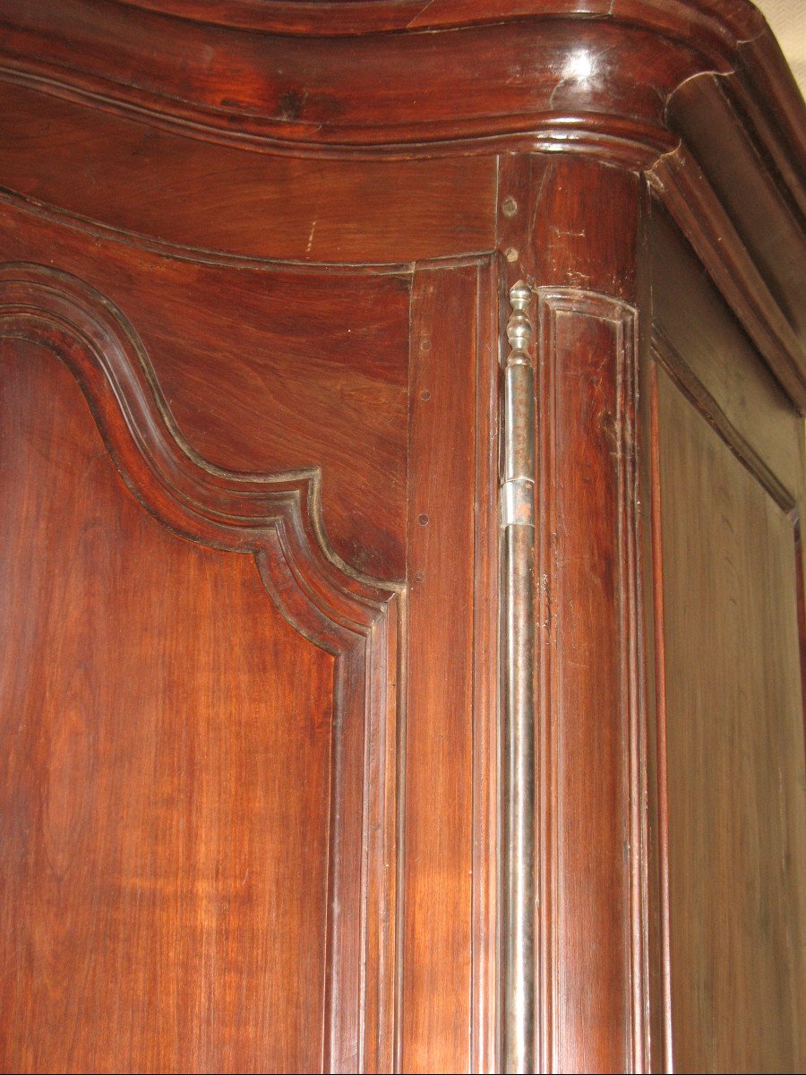 Armoire en bois fruitier début 19ème de style Louis XV-photo-1