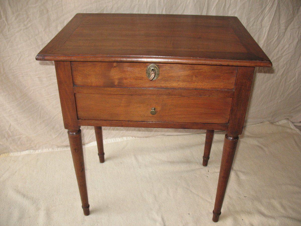 Small Louis XVI Style Walnut Chiffonier Coffee Table Stamped 19th Century-photo-4