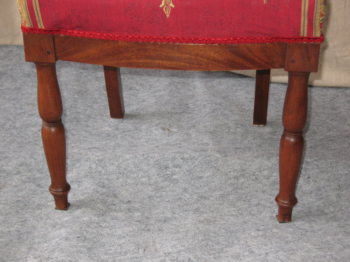 Suite Of 6 Very Solid Empire Style Solid Mahogany Chairs-photo-4