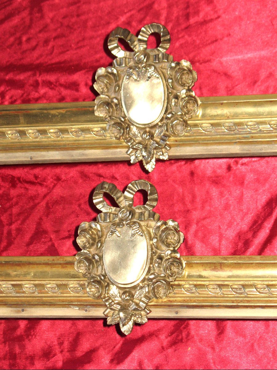 Pair Of 19th Century Bronze Bed Valances Or Canopy In Louis XVI Style-photo-2