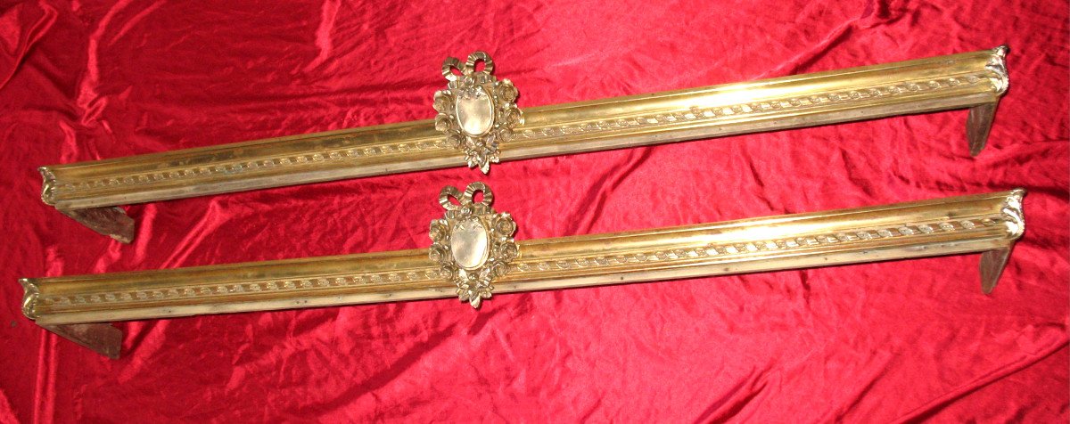 Pair Of 19th Century Bronze Bed Valances Or Canopy In Louis XVI Style-photo-3