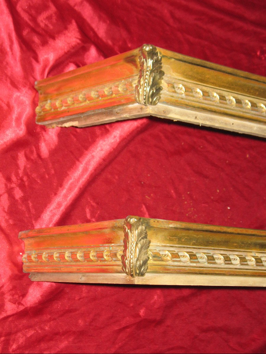 Pair Of 19th Century Bronze Bed Valances Or Canopy In Louis XVI Style-photo-2